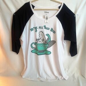 Torrid x Disney Alice in Wonderland Mad Baseball 3/4 sleeve shirt Size 4XL New!!